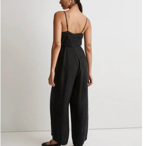 Madewell Ruched Crop Straight-Leg Jumpsuit - Picture 3 of 11